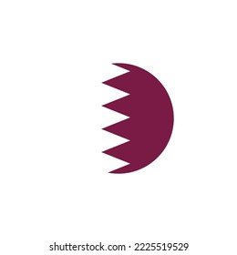 flag circle Qatar icon flat style design.  flag circle Qatar vector illustration. isolated on white background.