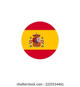 flag circle Spain icon flat style design.  flag circle Spain vector illustration. isolated on white background.