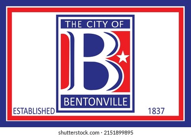 The flag of the city of Bentonville Arkansas USA