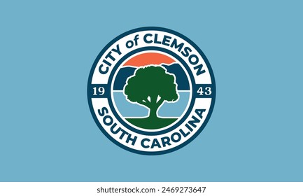 Flag city of Clemson, South Carolina, USA. 