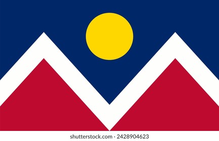 Flag of the City and County of Denver in Colorado, the USA. Accurate proportion and official colors.