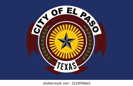 The flag of the city of El Paso Texas USA