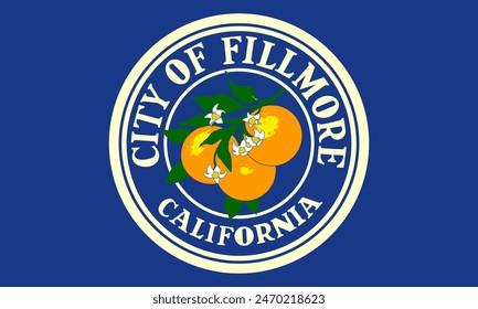 Flag city of Fillmore, California, USA. 