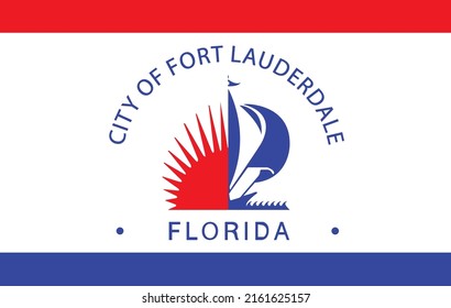 The flag of the city of Fort Lauderdale Florida USA