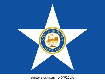  flag of the city of Houston, Texas, vector illustration