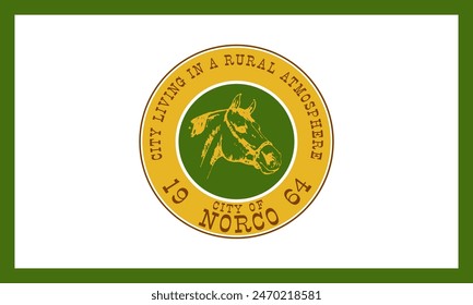 Flag city of Norco, California, USA. 