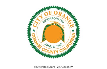 Flag city of Orange City, California, USA. 