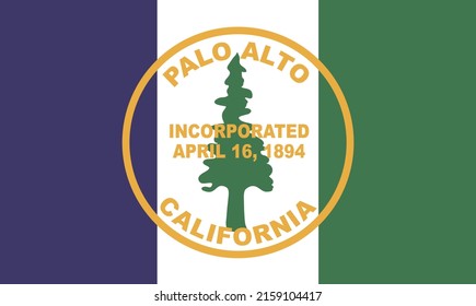 The flag of the city of Palo Alto California USA