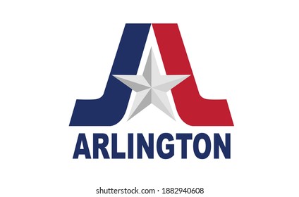 The flag of the city in Texas of Arlington with state star