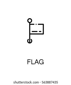 Flag cloud icon. Single high quality outline symbol for web design or mobile app. Thin line sign for design logo. Black outline pictogram on white background