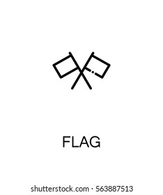 Flag cloud icon. Single high quality outline symbol for web design or mobile app. Thin line sign for design logo. Black outline pictogram on white background