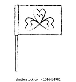 flag with clover decoration traditional symbol