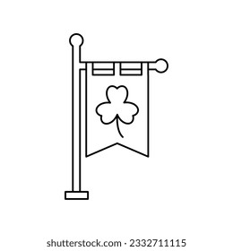 Flag with clover icon design. Clover leaf on the national flag. isolated on white background. vector illustration