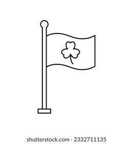 Flag with clover icon design. Clover leaf on the national flag. isolated on white background. vector illustration