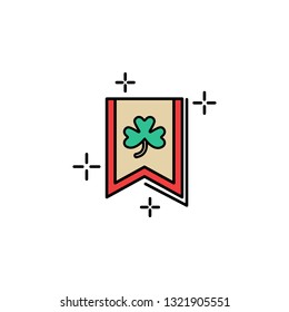 Flag, Clover icon. Element of color St Patricks day icon. Premium quality graphic design icon. Signs and symbols collection icon for websites, web design, mobile app