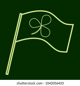 Flag with clover leaf. St.Patrick s Day.