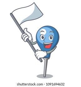 With flag clyster mascot cartoon style