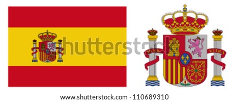 Download Flag Coat Arms Spain Stock Vector (Royalty Free) 110689310 ...