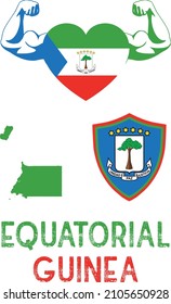 Bandera Y Abrigo Y Mapa De Guinea Ecuatorial