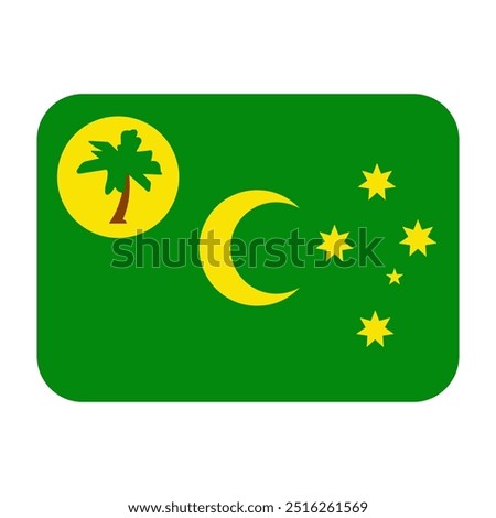 Flag of Cocos Islands icon vector. Cocos Islands flag emoticon illustration.