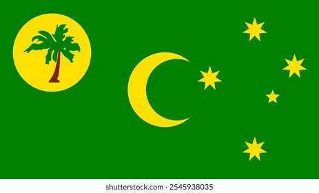 Flag of Cocos (Keeling) Islands, 16:9 Format, Cocos (Keeling) Islands Flag, Vector Images