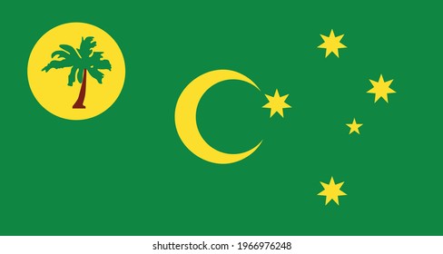 Flag of Cocos (Keeling) Islands - Australian external territory
 silhouette vector illustration
