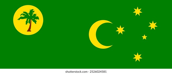 Flag of Cocos (Keeling) Islands, long version, Vector Images