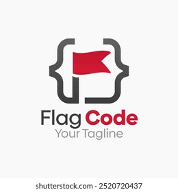 Flag Code Logo Design Template. Good for Business, Agency, Community and Organization
