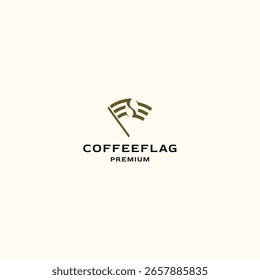 Bandeira café feijão logotipo design vetor template