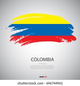 Flag of Colombia with brush stroke