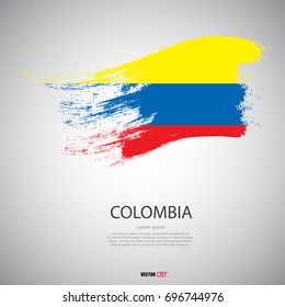 Flag of Colombia with brush stroke