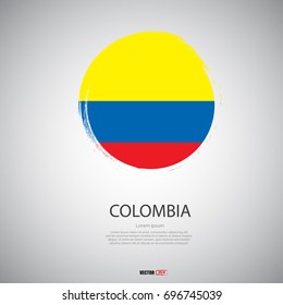 Flag of Colombia with brush stroke