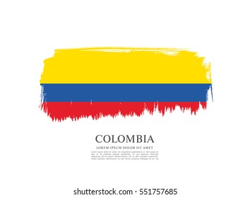 Flag of Colombia, brush stroke background