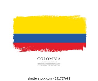 Flag of Colombia, brush stroke background