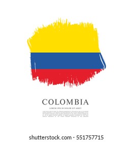 Flag of Colombia, brush stroke background