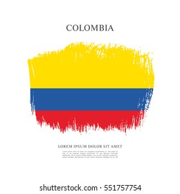 Flag of Colombia, brush stroke background