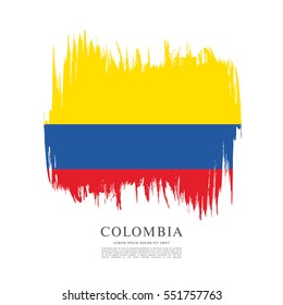 Flag of Colombia, brush stroke background