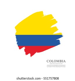 Flag of Colombia, brush stroke background