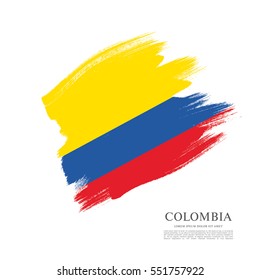 Flag of Colombia, brush stroke background