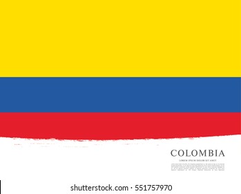 Flag of Colombia, brush stroke background