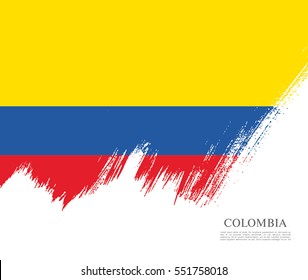 Flag of Colombia, brush stroke background