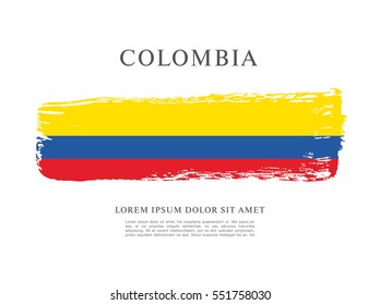 Flag of Colombia, brush stroke background