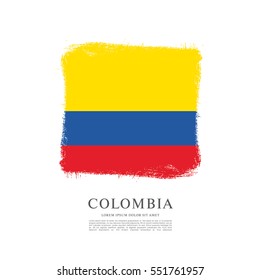 Flag of Colombia, brush stroke background