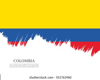 Flag of Colombia, brush stroke background