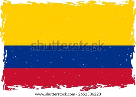Flag of colombia brush stroke grunge texture