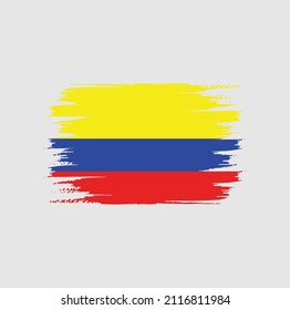 Flag of Colombia with brush style