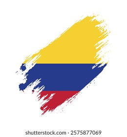Flag of Colombia Grunge Brush Stroke Style Vector