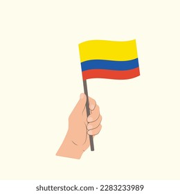 Flag of Colombia, Hand Holding flag