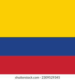 The flag of Colombia. Flag icon. Standard color. Square flag. Computer illustration. Digital illustration. Vector illustration.