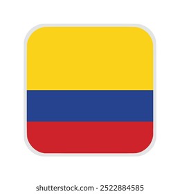 The flag of colombia. Flag icon. Standard color. flat vector square with rounded corners. Computer illustration. Digital illustration. Vector illustration